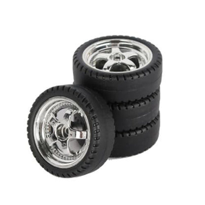 RC Cars Models for Ldrc AE86 A86 A86P LD1801 1/18 Rc Upgrade Accessories Rc Parts 4pcs 33mm Rc Drift Tire Wheel Hard Tyre Modified Parts(Silver) - color: Silver