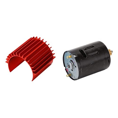 RC Car Motor, 52000 RPM High Speed Aluminum 370 Mini Motor and Heat Sink, Red RC Car Parts Compatible with Remote Control Cars D12
