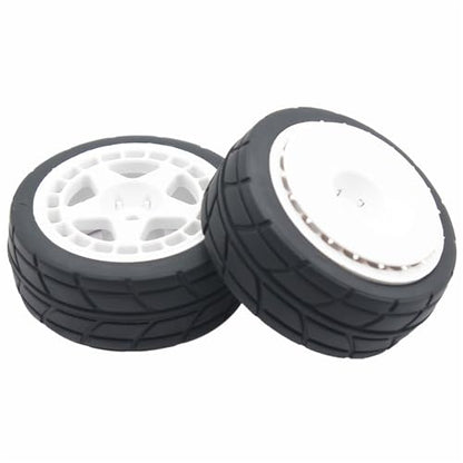 66mm 4PCS 1/10 RC On-Road tires and Hard Plastic wheels set Hex 12mm For WRC Drift Car Conversion 1/10 RC On-Road Car Traxxas Tamiya FW06 TT02 HPI HSP 94122 Kyosho%T066 (white) - color: white