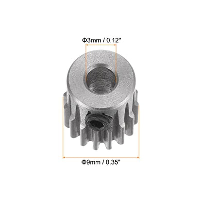 HARFINGTON Pinion Gear 3mm Bore 16T Mod 0.5 Stainless Steel Spur Diff Differential Motor Gear RC Car Replacement Parts - style: 16T