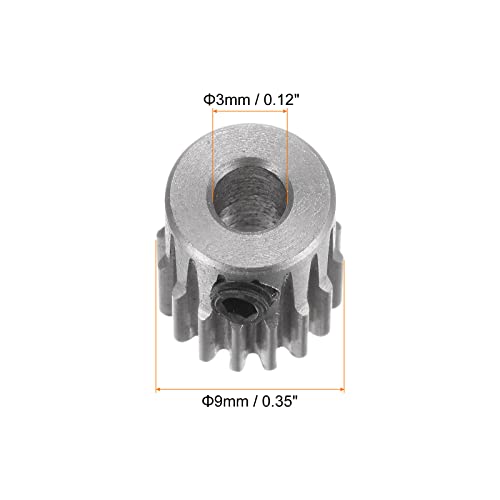 HARFINGTON Pinion Gear 3mm Bore 16T Mod 0.5 Stainless Steel Spur Diff Differential Motor Gear RC Car Replacement Parts - style: 16T