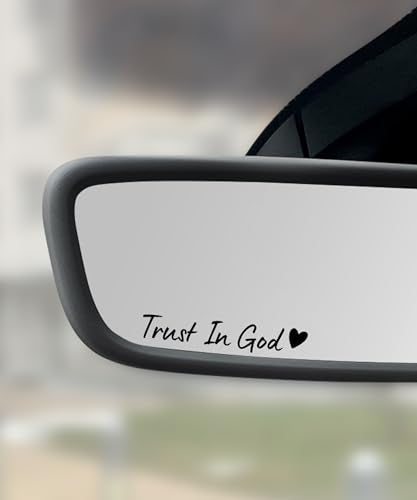 SCUARI 4PCS Car Stickers,Cars Decals,Car Accessories Trust in God Rearview Mirror Sticker,Auto Stickers and Decals,Auto Decals for Women,Trust in God Mirror Decoration,Fits Most Vehicles (Black) - color: Black
