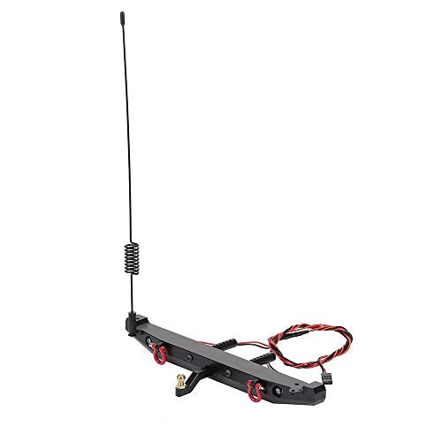 GoolRC RC Car Metal Rear Bumper with 2 LED Light Antenna Tail Hook for TRX-4 RC4WD Axial SCX10 Car