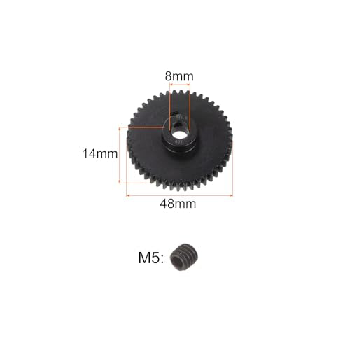 uxcell Mod 1 46T Pinion Gear 8mm Bore Hardened Steel Motor Rack Spur Gear for RC Car Truck Gear Drive