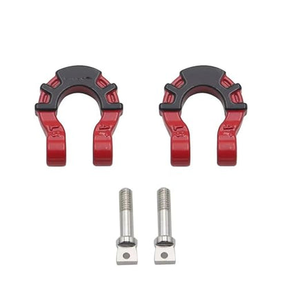 Compatible with Traxxas for Axial Scx10 for Yikong Metal Front Rear Bumper Trailer Hooks Hitch Rescue Tow Shackles 1/10 Rc Crawler Car RC Car Accessories(Red) - color: Red