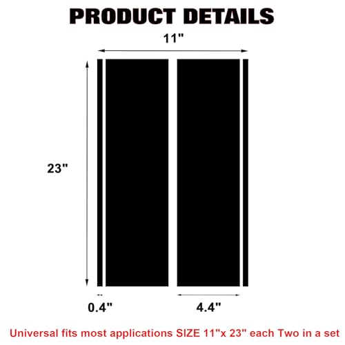 x xotic tech Fender Stripes Hash Marks KK Vinyl Decal Universal for Car Truck Sticker Racing Stripe 11"x23" (Black) - color: Black