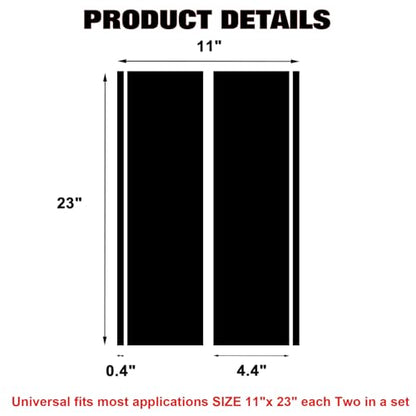 x xotic tech Fender Stripes Hash Marks KK Vinyl Decal Universal for Car Truck Sticker Racing Stripe 11"x23" (Black) - color: Black