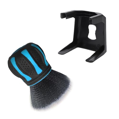 Shakas Detail Cleaning Brush with Storage Holder, Non-Slip Easy Grip Handle Air Conditioning Vent Spherical Soft Bristle Crevice Brush, Portable Multi-Purpose Accessory, Fits Most Cars (Blue)