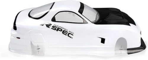 1/10 Scale RC Painted Drift Racing Touring OnRoad Car Body Shell, No Cut, 1:10 Scale, RX7 White (Body Shell Only) - style: Body Shell Only