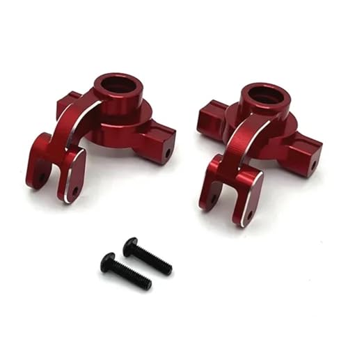 Steering Knuckle Models For Hyper GO For MJX 10208 1/10 Metal Upgrade Front Steering Cup RC Crawler Car Truck For Buggy Accessories Parts(Red) - color: Red