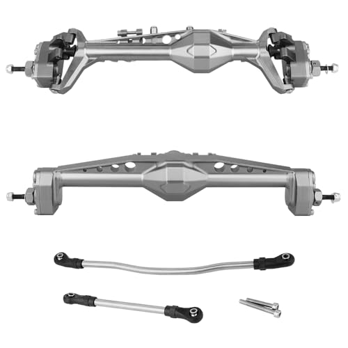 Full CNC Machined F9 Offset Portal Front Rear Axle with Adjustable Link Mount for 1/10 RC Crawler Capra Gmade R1 Rock Buggy LCG Cheater Rigs 1.9 UTB Shafty (Titanium) - color: Titanium