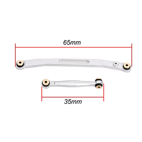 Aluminum Steering Linkage Steering Link for 1/24 Axial SCX24 RC Crawler Car Upgrades (Silver) - color: Silver