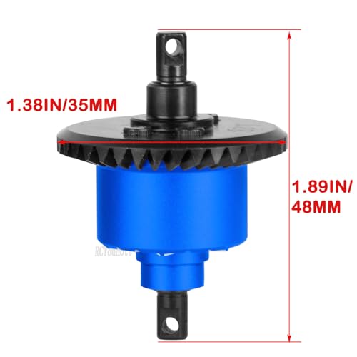 RC Diff Gear 37T Upgrades Part for 1/10 Slash 4X4 VXL/Rustler 4X4 VXL/Stampede 4X4 VXL/Hoss 4X4 VXL/XO-1,Front Rear Differential Hop Ups,Navy Blue - color: Navy Blue-(upgrades Part）