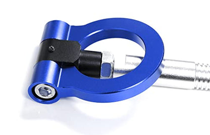 iJDMTOY Sports Blue Track Racing Style Tow Hook Ring Compatible with Toyota 2018-up C-HR, 2019-up Corolla Hatchback, Made of Lightweight Aluminum - style: Blue Tow Ring