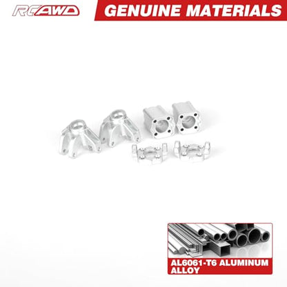 RCAWD 7075 Front C Hub Carrier & Steering Knuckle Arm & Rear Stub Axle Carrier for Losi LMT 1/18 Upgrades Parts #LOS214041#LOS214043 - color: The Set