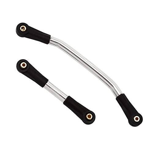 INJORA Steel Steering Link with Plastic Rod Ends for 1/24 SCX24（Silver） - color: Silver