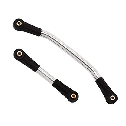 INJORA Steel Steering Link with Plastic Rod Ends for 1/24 SCX24（Silver） - color: Silver