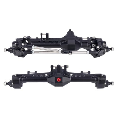 Machined Aluminum Front and Rear Portal Axle for 1/10 RC Crawler Vanquish VS4-10 Phoenix F10 LCG Chassis Upgrade Parts (Black Portal Axles)