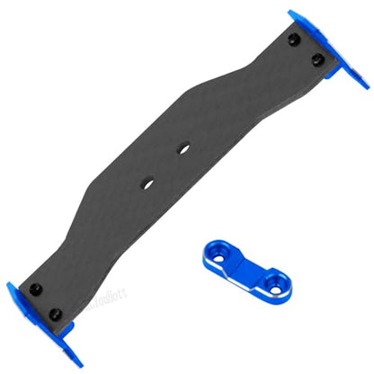 RC Carbon Fiber Tail Wing/Aluminum Wing Mount Upgrade Parts for 1/24 Micro-B 2S 2WD RTR Race Buggy（LOS00007,Navy Blue(LOS-1771,LOS-1770) - color: Navy Blue-(upgrades Part）