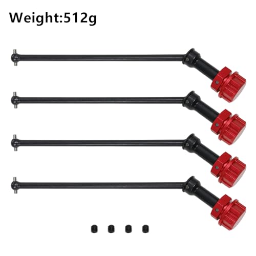 Front &Rear CVD DriveShaft + Wheel Hex Nuts Upgrades Part for Arrma 1/5 KRATON 8S BLX,Outcast 8S BLX (Black+Red) - color: Black