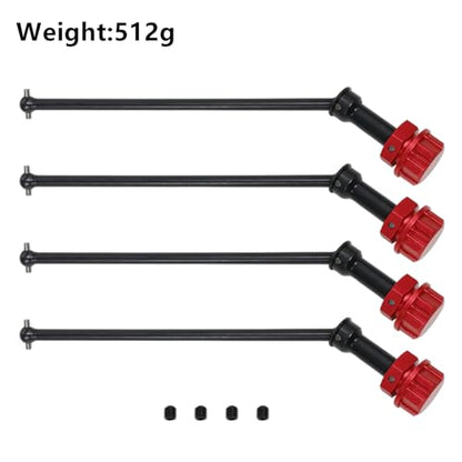 Front &Rear CVD DriveShaft + Wheel Hex Nuts Upgrades Part for Arrma 1/5 KRATON 8S BLX,Outcast 8S BLX (Black+Red) - color: Black