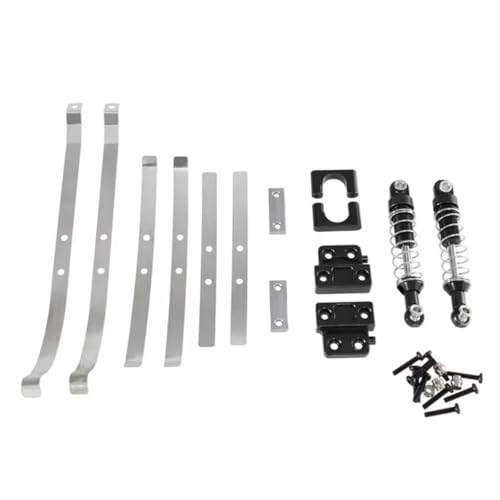 Compatible With MN82 LC79 1/12 RC Car Parts Metal Rear Axle Shock Absorber For Leaf Springs And Fixed For Seat Mount Bracket Set RC Assortment(Black) - color: Black