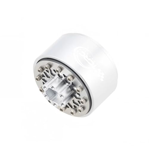4PCS Deep Dish Grade 5 Titanium Wheel Face 1.0 Inch Beadlock Wheels Hubs for 1/24 Axial SCX24 TRX4M FCX24 Redcat Ascent-18 HPI Venture18 1/18 RC Crawler Car Upgrade Parts - color: Silver