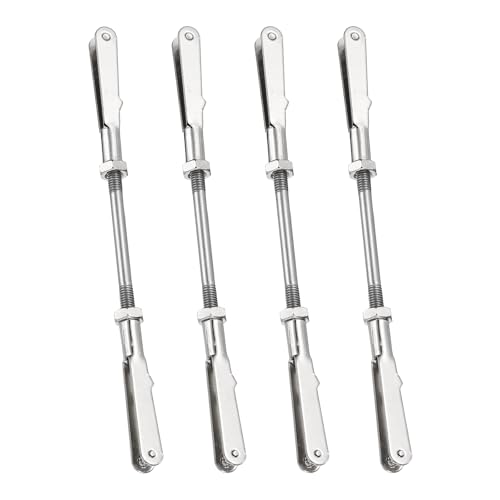 MECCANIXITY 4 Pcs Metal Clip Pushrod Connector Linkage, 304 Stainless Steel M3 Threaded Rod with Metal Clip for RC Plane Fixed Wing Aircraft DIY Models Parts, 83mm/3.27" - size: M3 x 83mm