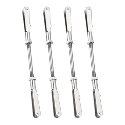 MECCANIXITY 4 Pcs Metal Clip Pushrod Connector Linkage, 304 Stainless Steel M3 Threaded Rod with Metal Clip for RC Plane Fixed Wing Aircraft DIY Models Parts, 83mm/3.27" - size: M3 x 83mm