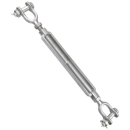 Forged Galvanized Steel Turnbuckle 7/8 x 12 Inch Jaw and Jaw Turnbuckles for Cable Rail Rigging Rope Chain 7,200 lbs Working Load Limit, 1PCS(7/8" X 12") - size: 7/8" X 12"