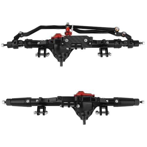 Complete Metal Front Rear Axle for 1/10 RC Rock Crawler Axial Wraith 90018 90020 90045 RR10 90048 90053 (Black) - color: Black