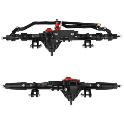 Complete Metal Front Rear Axle for 1/10 RC Rock Crawler Axial Wraith 90018 90020 90045 RR10 90048 90053 (Black) - color: Black