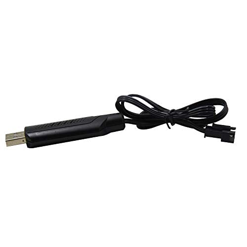 Blomiky 2 Pack 7.4V SM-3P Plug Charger Cable for 7.4V 2S 600mAh 900mAh 1200mAh 1300mAh 1500mAh Li-ion Battery/SM-3P USB 2