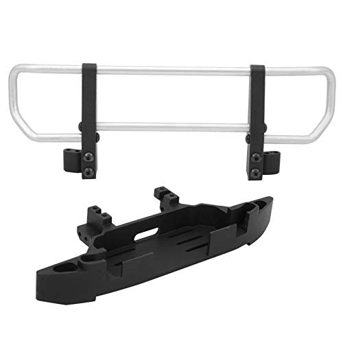 VGEBY RC Bumper, 1/10 RC Crawler Metal Front Bumper & Base Universal Front Bumper Fit for / 1/10 RC Crawler(Sliver) Car Model Accessories Bumper G500 Bumper