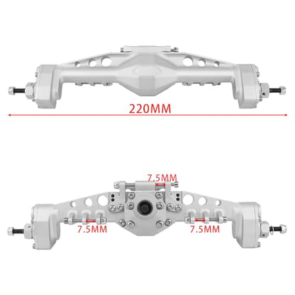 CNC Offset Portal Axle with Adjustable Link Mount for 1/10 RC Crawler Axial SCX10 III AXI03029 AR45P Rock Buggy LCG Chassis Cheater Rigs Upgrade Parts (Silver) - color: Silver