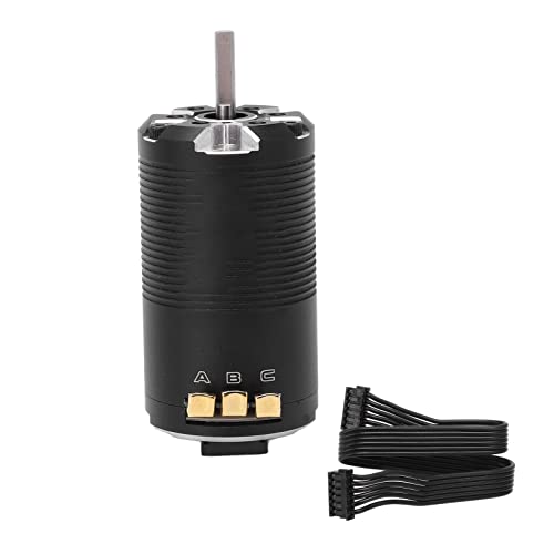 Changor High Efficiency 4550KV Sensored Brushless Motor 8.5T for 1/12 1/14 Scale RC Car Racing Black Silver