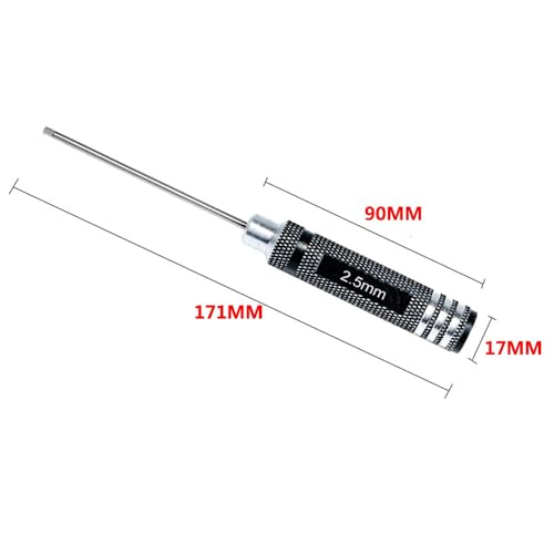 Hex Screw Driver Set 1.5mm 2.0mm 2.5mm 3.0mm Allen Wrench Keys Screwdriver RC Repair Tools Kit for Traxxas RC Car Drone Multi-Axis Helicopter Arrma Axial Losi Redcat Racing - color: 5pcs Kit