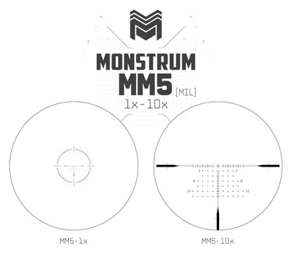 Monstrum Beast ED 1-10x First Focal Plane FFP LPVO Scope - style: Morpheus MIL Reticle