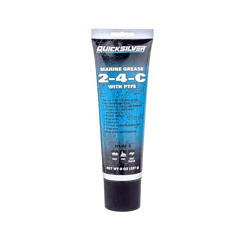 Quicksilver 802859Q1 2-4-C Marine Grease with Teflon, Multi-Purpose Marine Lubricant – 8 oz. Tube - style: 8oz. Tube