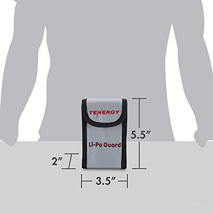 Tenergy 2 Pack, Fire Retardant Lipo Bags, Battery Bags for Charging and Storage, 5.5x3.5x2 inches Each - size: 2x Small 5.5x3.5x2in