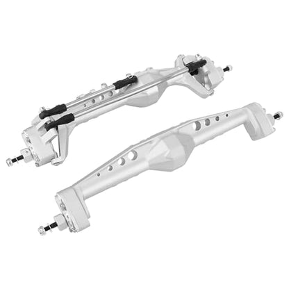 Full CNC Machined F9 Offset Portal Front Rear Axle with Adjustable Link Mount for 1/10 RC Crawler Capra Gmade R1 Rock Buggy LCG Cheater Rigs 1.9 UTB Shafty (Silver) - color: Silver