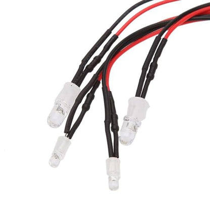 4 LED RC Car Light Kit, White Headlight Red Taillight for 1/12 1/10 1/8 RC Models Car Truck Lighting - color: 4 LED Red, White