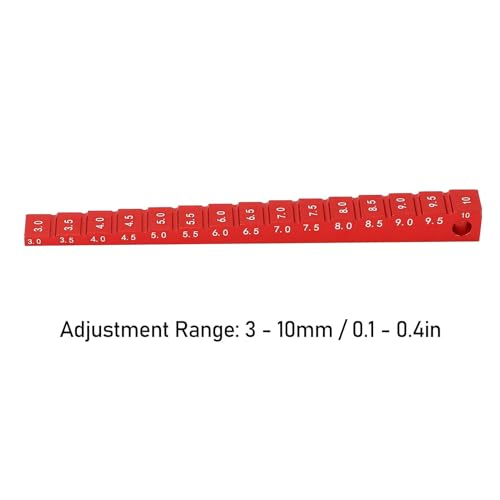 Ride Height Gauge, Aluminum Alloy Chassis Ride Height Gauge 3‑10mm 0.1-0.4in Ride Height Gauge Ruler for 1/10 RC Drift Car (Red) - color: Red