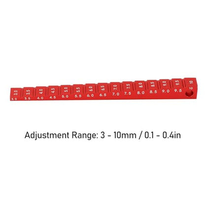 Ride Height Gauge, Aluminum Alloy Chassis Ride Height Gauge 3‑10mm 0.1-0.4in Ride Height Gauge Ruler for 1/10 RC Drift Car (Red) - color: Red