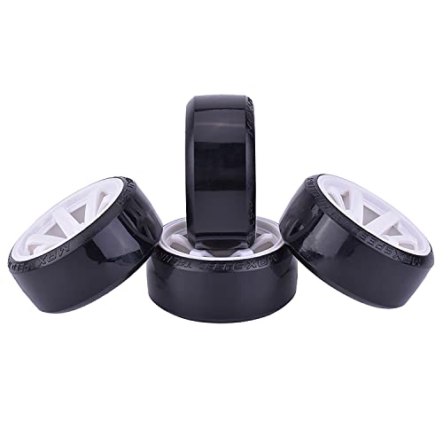 4Pcs 63mm RC Drift Car Tires Hard Tyres Plastic Wheel Rims for 1/10 On-Road Drifting Car for HSP Tamiya HPI Kyosho Spare Parts (White) - color: White