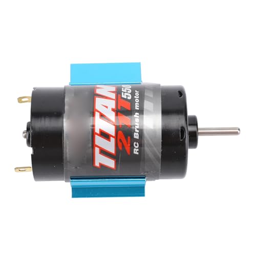 Keenso RC Car Motor, 550 Brushed Motor with Aluminum Copper Build and Blue Heat Sink, 1 8in Shaft Replacement for 1 10 RC Crawler for Axial SCX10 HPI JL 90046 (21T) - size: 21T