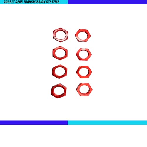 8pcs Alloy Wheel Nuts 17mm Thread 1.0 for Arrma 6s 3s Typhon Notorious Kraton Outcast Talion Infraction Limitless Felony Mojave Wheel Nuts Parts Red WARAC9763R
