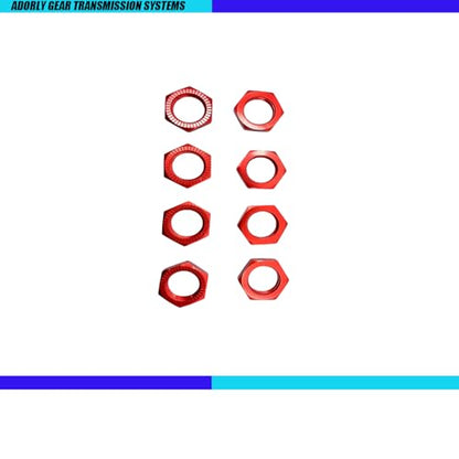 8pcs Alloy Wheel Nuts 17mm Thread 1.0 for Arrma 6s 3s Typhon Notorious Kraton Outcast Talion Infraction Limitless Felony Mojave Wheel Nuts Parts Red WARAC9763R