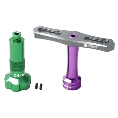 Interchangeable 17mm & 24mm Wheel Hex Nut Socket Sleeve Wrench RC Spanner Repair Tool For 1/6 1/8 1/10 scale RC Car Trucks Crawler Buggy