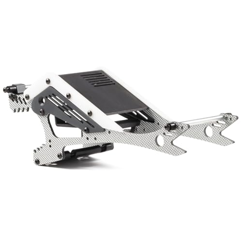 Wolf-Head Carbon Fiber LCG Chassis Kit, Silver Rails | With 3D Printed Panels Electronics Tray, Forward Angled Delrin Skid Plate, for 1/10 RC Crawler 1.9S Cheater Rigs Comp Builds - color: Silver Kit